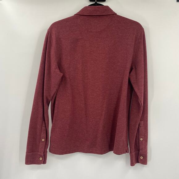 Untuckit Matthieu Shirt Long Sleeve Polo Regular Fit Cotton Blend Red Mens Small - Picture 3 of 8